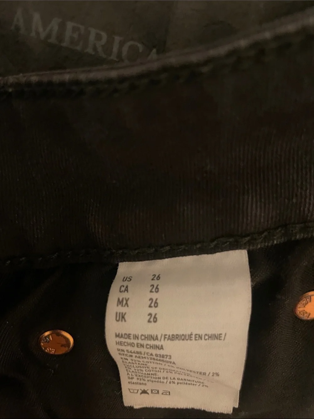 American Eagle Black Frayed Hem Denim Shorts